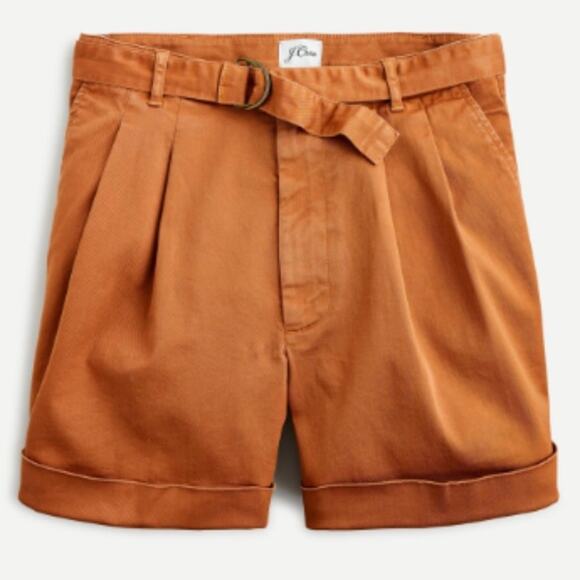 J.Crew Pleated High-Rise 4" D-Ring Shorts Warm Sepia size  4 - Picture 2 of 10